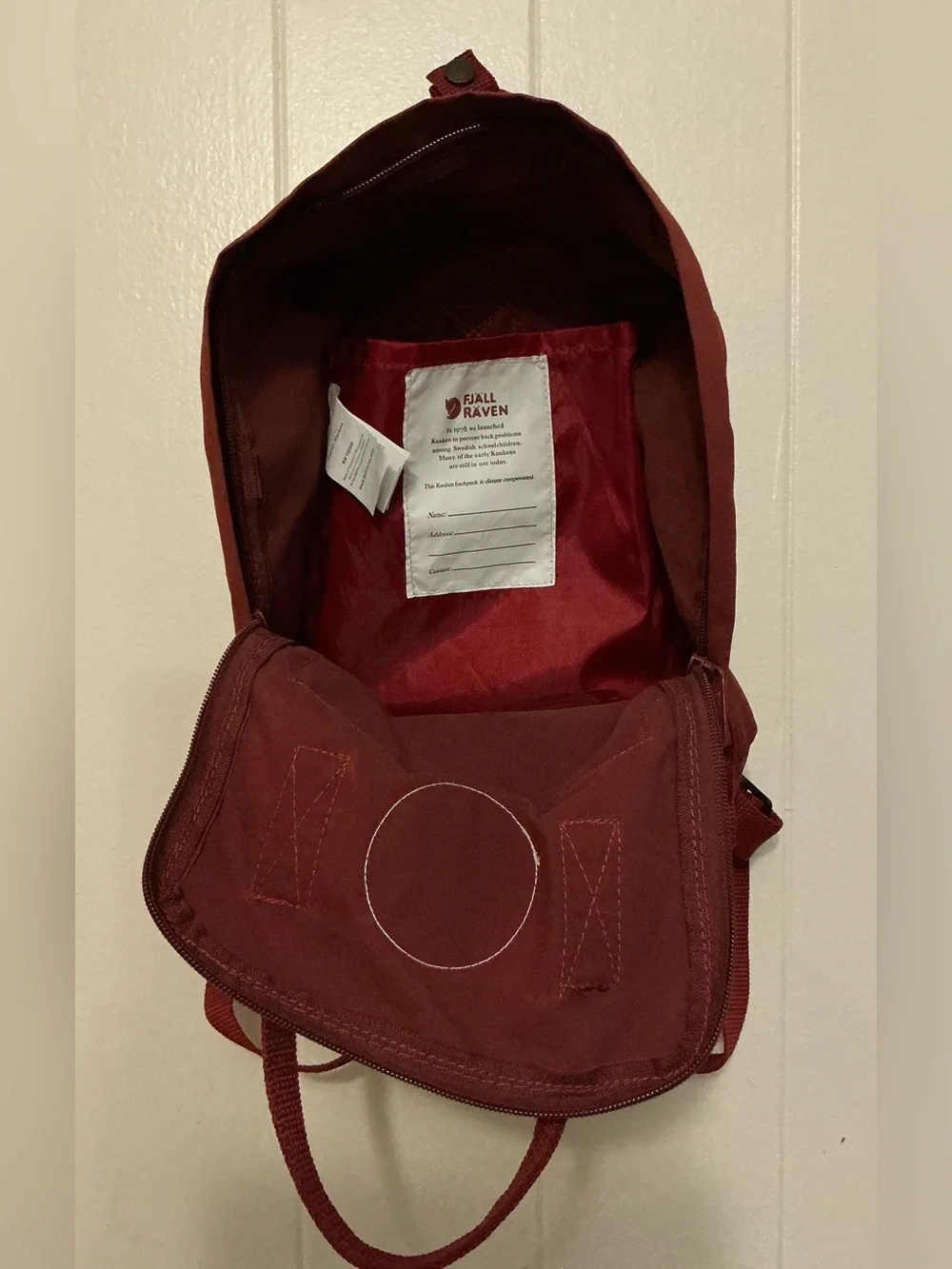 A HTF Ox Red Nylon Waterproof Rare Fjällräven Kånken Mini Backpack